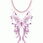 Ladies'collar + big flower on chest embroidery pattern album