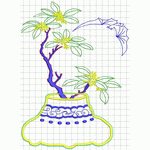 Vase miniascape embroidery pattern album