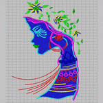Beauty head embroidery pattern album