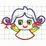 Cartoon embroidery for cute little girl embroidery pattern album