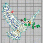 Little pigeon peace doves and olive branch embroidery embroidery pattern album