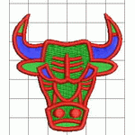 Bulls Embroidery Basketball Team embroidery pattern album