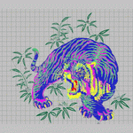 Bamboo forest tiger tiger tiger whistling map computer embroidery craft version embroidery pattern album