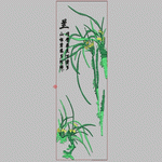 Four gentleman Meilan bamboo chrysanthemum orchid hanging painting, computer map embroidery pattern album
