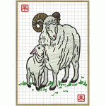 Twelve zodiac sheep, embroidery embroidery pattern album