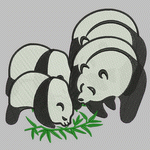 Panda with bamboo leaves eating bamboo leaves panda embroidery computer embroidery pattern album