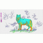 Snow wolf animal craft version embroidery pattern album