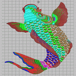Computer embroidery drawings of more than one fish a year embroidery pattern album