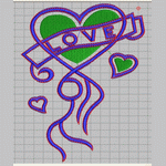 LOVE heart-shaped ribbon shape map embroidery pattern album