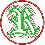 Design 4 circular logo badges embroidery pattern album