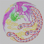 Phoenix auspicious circular Phoenix embroidery home textile Phoenix embroidery pattern album