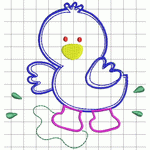 Duckling applique embroidered duckling embroidery pattern album