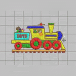 Small train embroidery pattern album