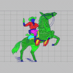 Cowboys on horseback embroidery pattern album
