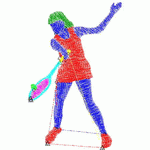 Tennis embroidery, a woman who plays tennis embroidery pattern album