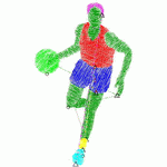 A basketball player. embroidery pattern album