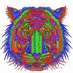 Tiger head embroidery pattern album