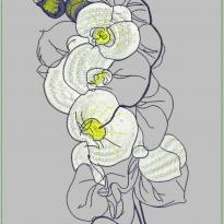 A solo white magnolia flower embroidery pattern album