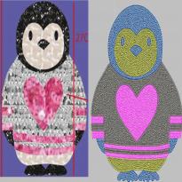 Beaded Sequin Penguin embroidery pattern album