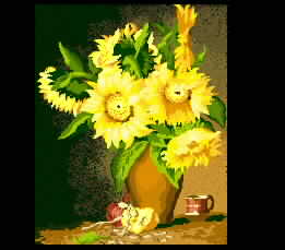 Sunflower scribbled embroidery vase famous painting painting craft fine embroidery pattern album