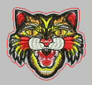 Tiger head sign embroidery pattern album
