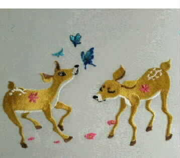 Deer, butterfly. embroidery pattern album