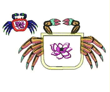 Fish, crab, cloth. embroidery pattern album