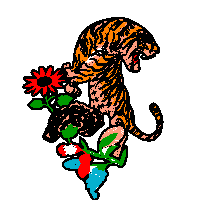 Tiger fashion flower tiger embroidery pattern album