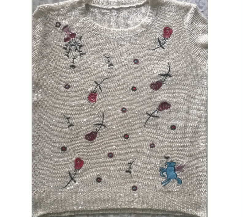 Children's sweater loose flowers embroidery pattern album