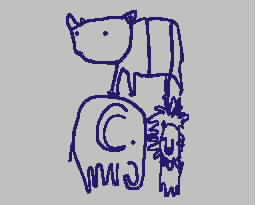 Lion Hippo Elephant Cartoon embroidery pattern album