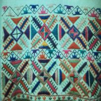 Fashion hem abstract stripe embroidery pattern album
