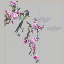 Wall covering background wall bird plum blossom embroidery pattern album