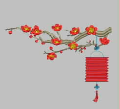 Hanfu plum blossom lantern embroidery pattern album