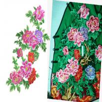 Beautiful flower peony ethnic chinese style embroidery pattern album