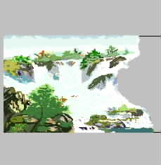 Random needle embroidery, Qingshan waterfall, left handicraft boutique scenery, this site has anothe embroidery pattern album