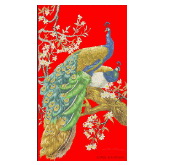 Wall covering, peacock entrance, wealth, background wall, tree, screen embroidery pattern album