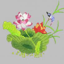 Lotus, bird, clear and interesting picture, boutique embroidery pattern album