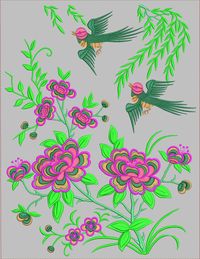 Pretty flower swallow embroidery pattern album