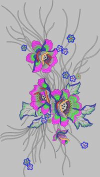 Sequin flower embroidery pattern album