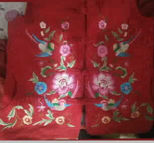 Pretty flower bird quilted jacket embroidery pattern album