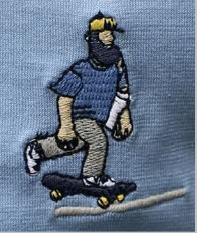 Cartoon badge Uncle Skateboard embroidery pattern album