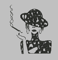 Avatar character smoking woman embroidery pattern album