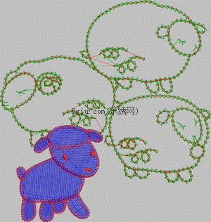 Sheep cartoon embroidery pattern album