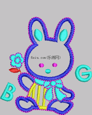 Rabbit embroidery pattern album
