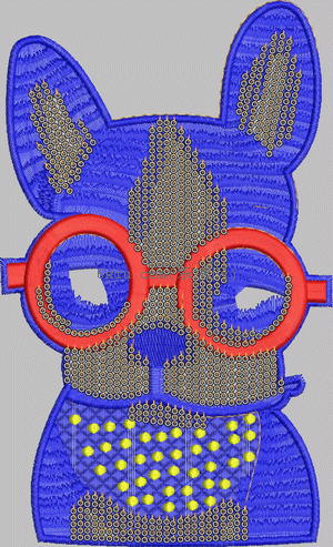 Dog sequin glasses embroidery pattern album