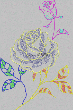 Home textile big flowers embroidery pattern album