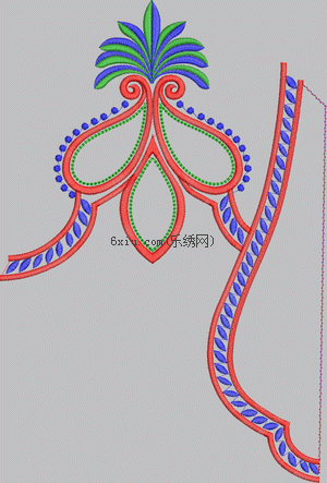 Abstract curve embroidery pattern album