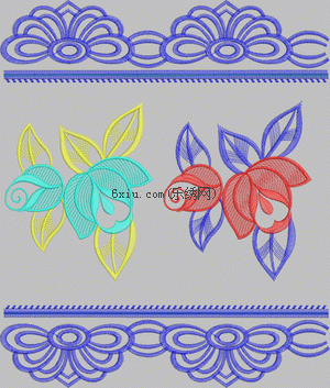 Decorative strips embroidery pattern album