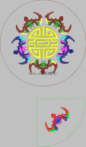 Classical auspiciousness of bats embroidery pattern album