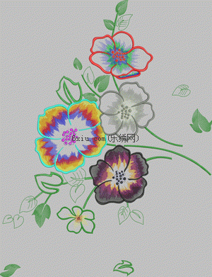Big flower home textiles embroidery pattern album